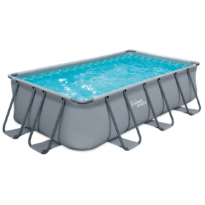 ELITE Frame fritstående pool komplet sæt m/stige og pumpe H100 x B400 x D200 cm - Grå
