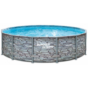 ELITE Frame fritstående pool komplet sæt m/stige og pumpe H107 x Ø427 cm - Stenoptik